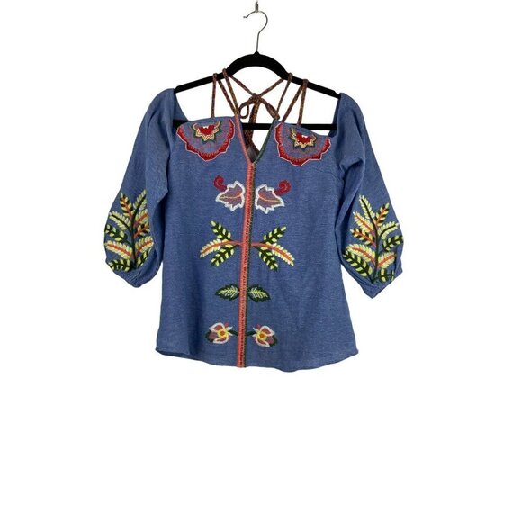 Red Carter womens topEmbroidered chambray strappy - Picture 2 of 10